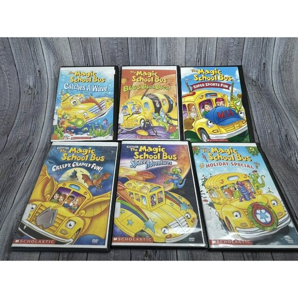 6 Used The Magic School Bus DVDs Sees Stars Bugs Space Sports Holiday Waves - Picture 1 of 3